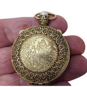 Vtg Max Factor Precious Time Hypnotique Solid Perfume Compact Slider Necklace